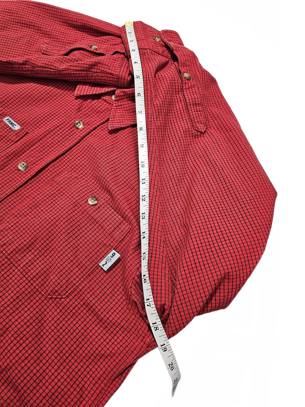 Tyndale Flame Resistant Work Shirt Men's Red Plaid Long Sleeve Button-Down - Picture 11 of 12
